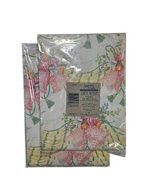 Celebrations By Gibson Set of 2 Vintage Wedding Bells Gift Wrap 4 Sheets 20x30"